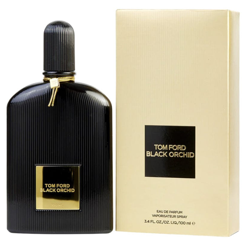 Tom Ford Black Orchid perfume bottle and packaging on a white background