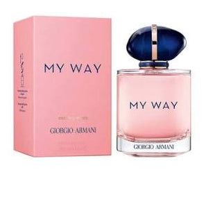 Giorgio Armani 'My Way' perfume bottle and packaging on a white background